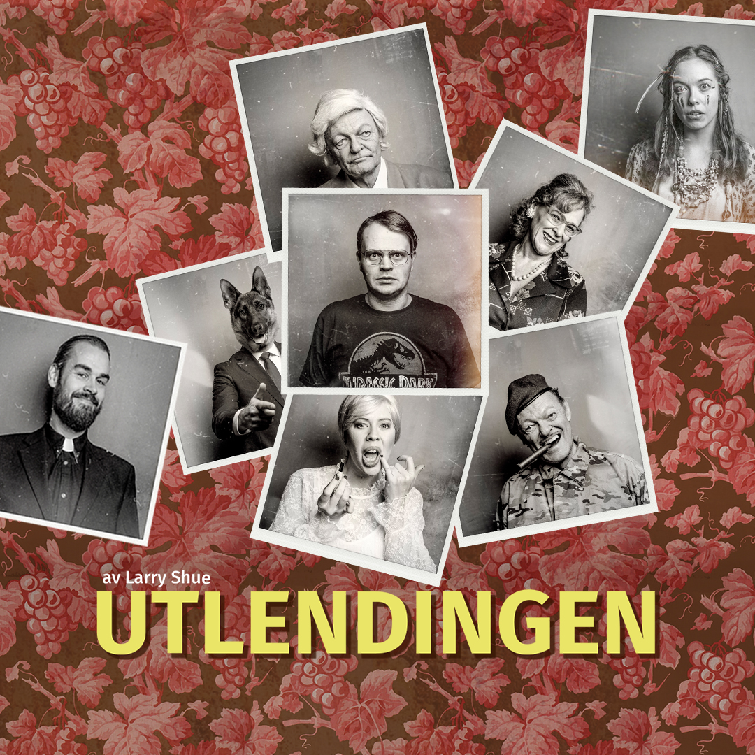 mange små portrettfoto Tekst: Utlendingen